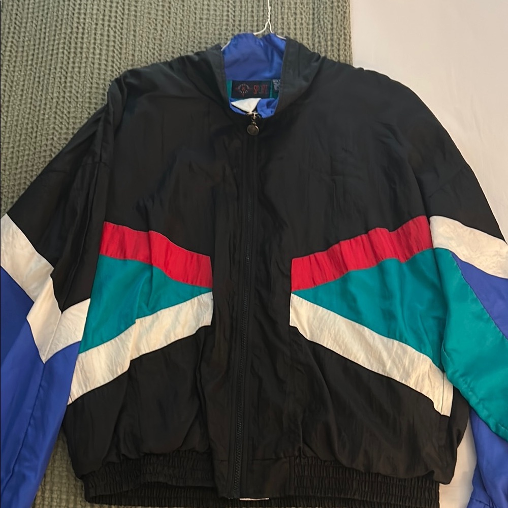 Vintage Colorblock Windbreaker Jacket